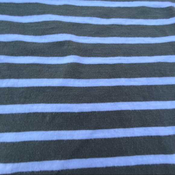 H & M Jersey Top Boys Size 6-8 Green/White Organic Cotton Striped Pullover - Picture 6 of 13